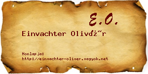 Einvachter Olivér névjegykártya