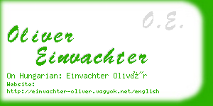 oliver einvachter business card